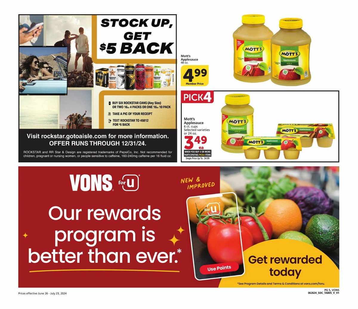 Vons Big book of Savings Ad Deals June 26 to July 23, 2024