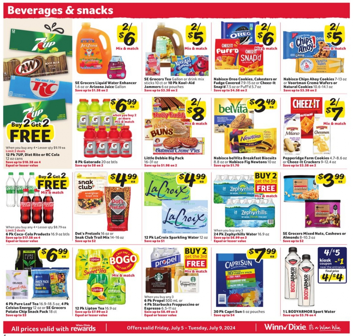 Winn Dixie Ad July 5 to July 9, 2024