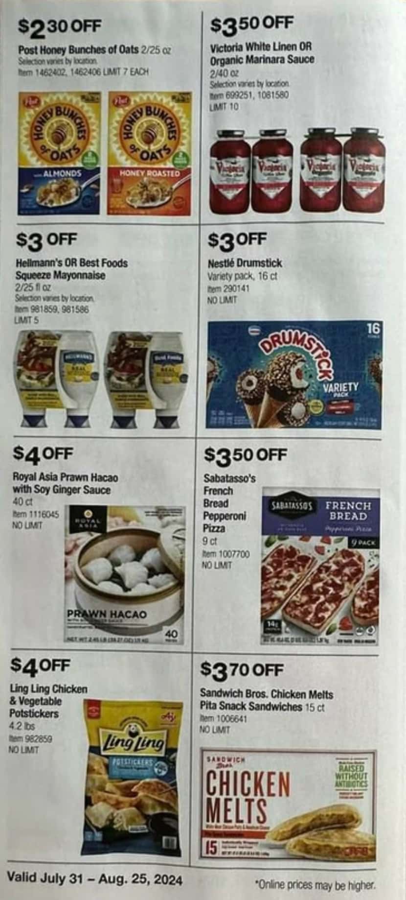 Costco Weekly Ad Deals July 31 to August 25, 2024