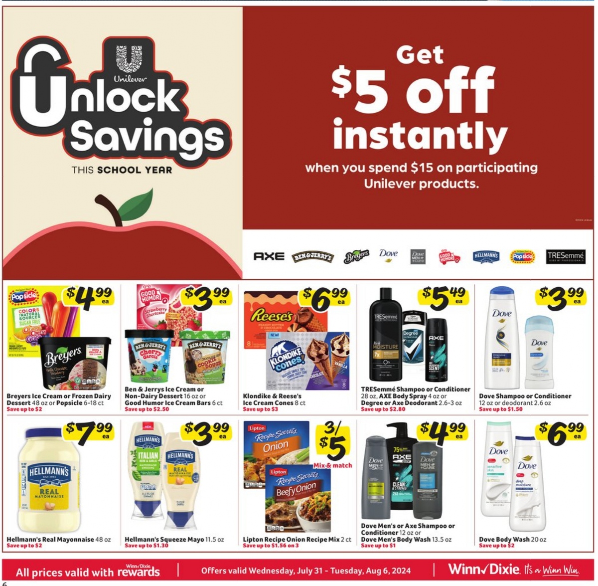 Winn Dixie Ad July 31 to August 6, 2024