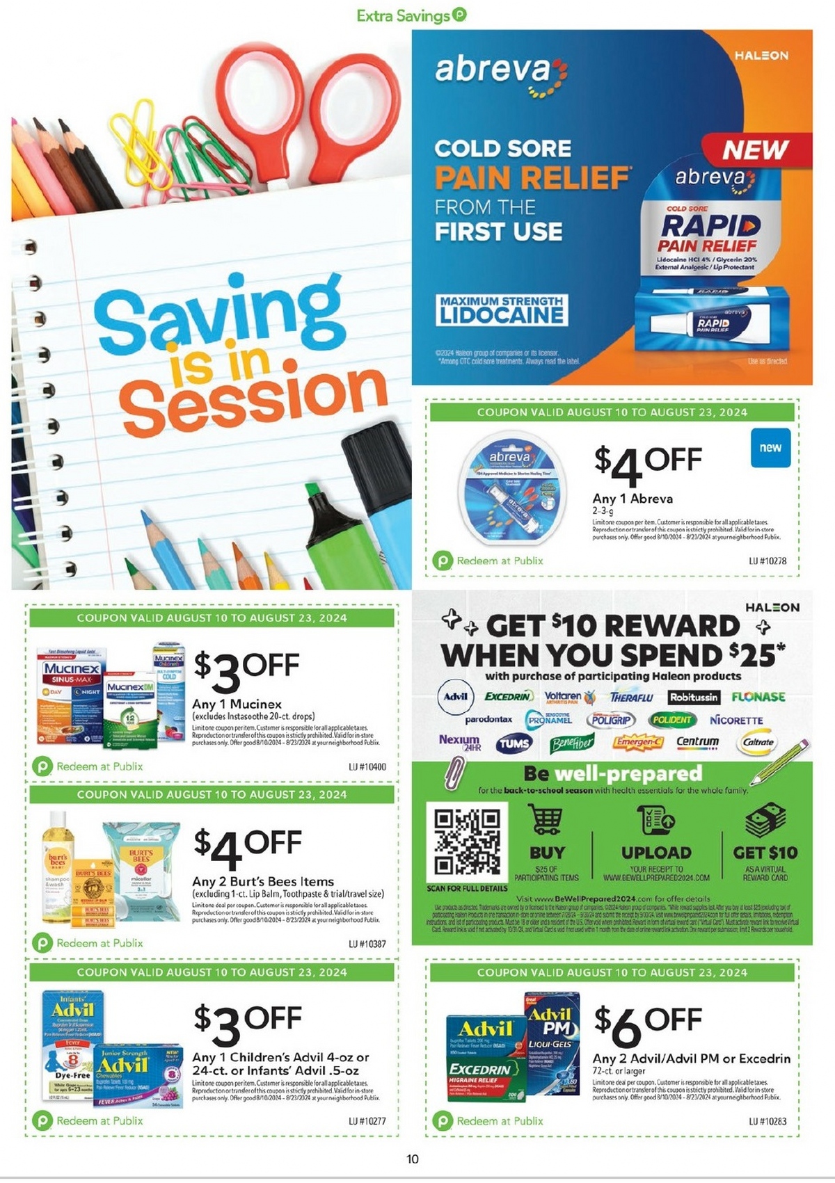 Publix Extra Savings Ad August 10 to August 23, 2024