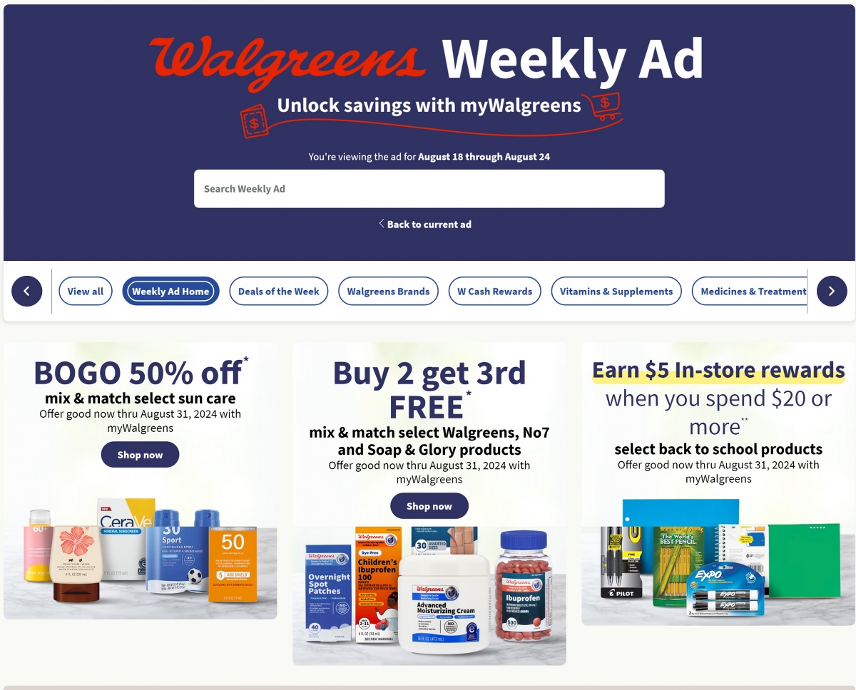 Walgreens Weekly Ad August 18 to August 24, 2024 ad preview