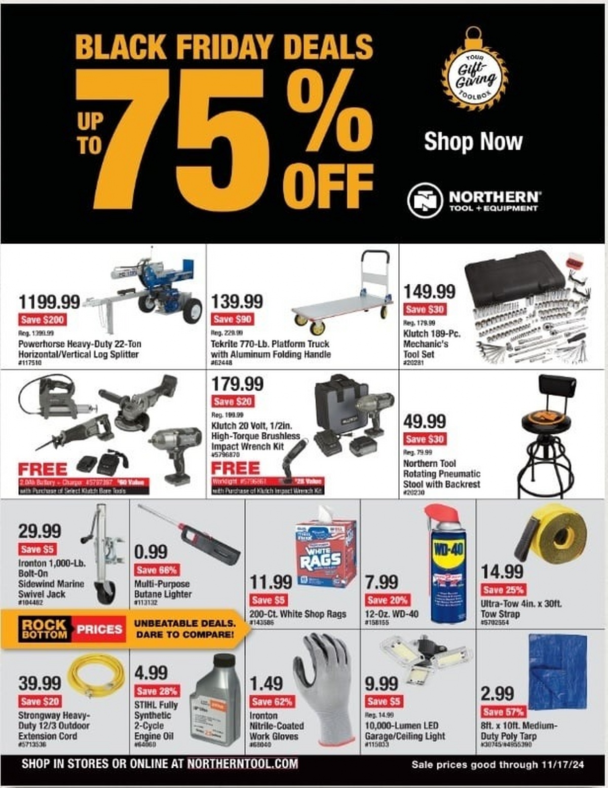 Northern Tool Black Friday Ad Deals 2024