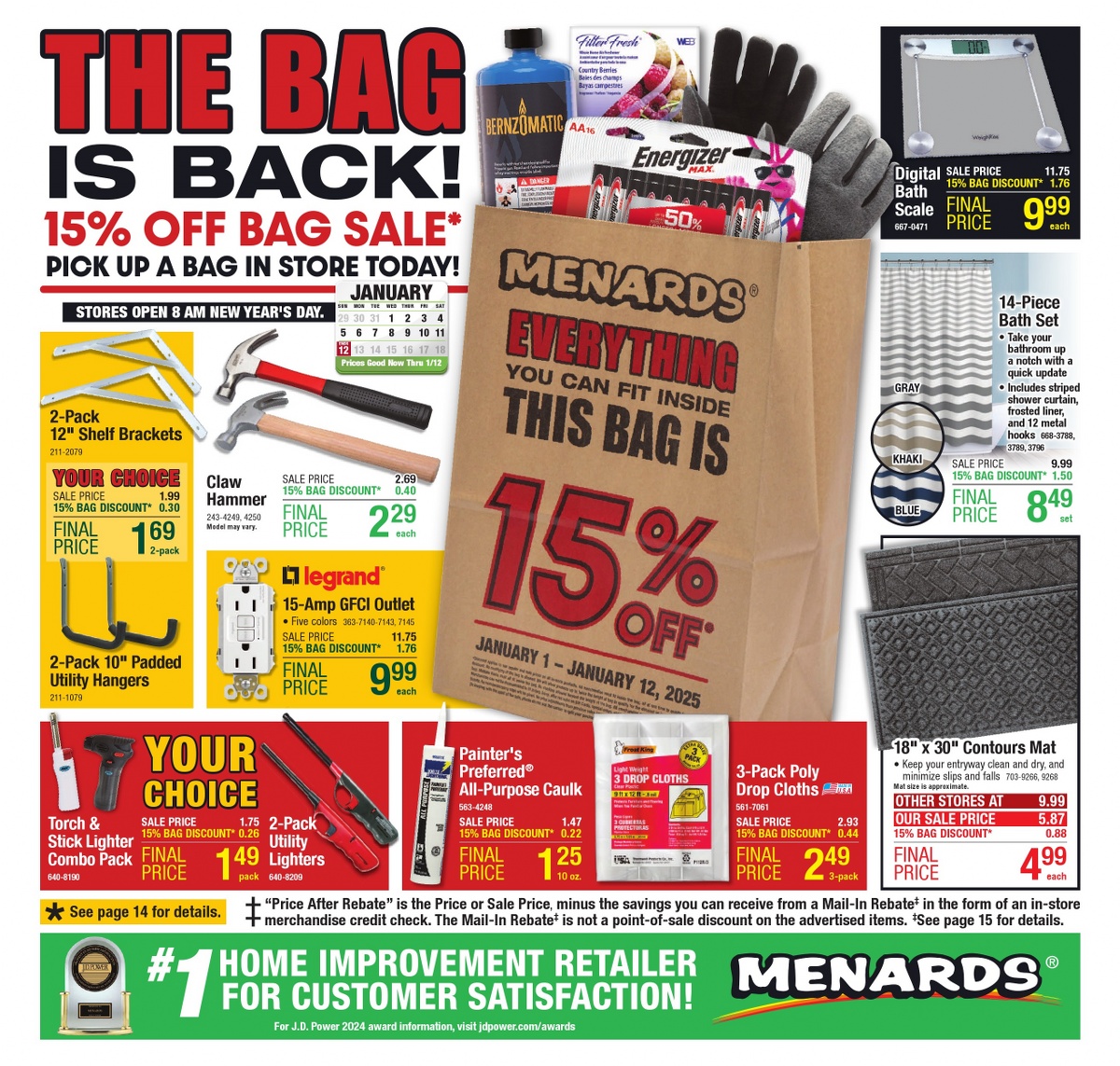 Menards Weekly Ad Preview January 9 to January 19, 2025