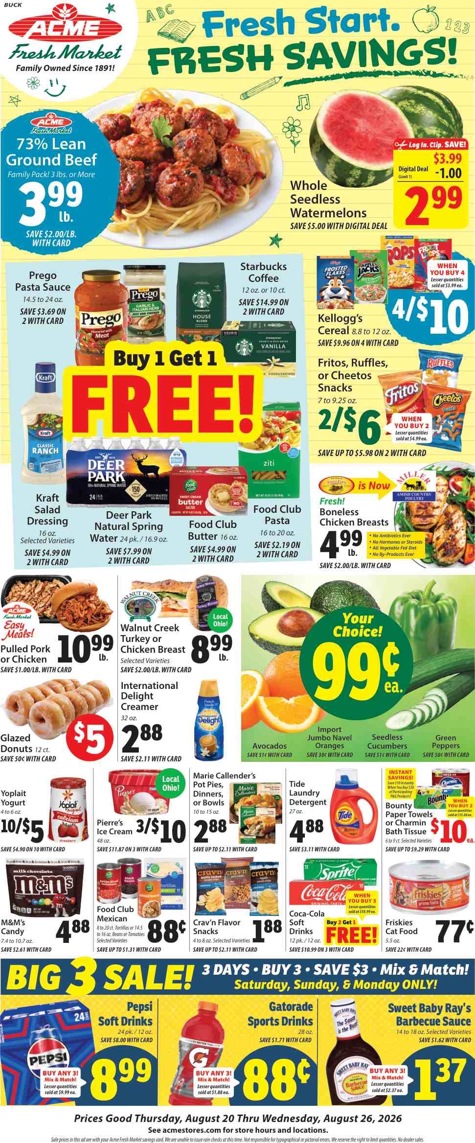 Acme Fresh Market Weekly Ad August 20 - 26, 2026 - Image 1 August 20 - 26