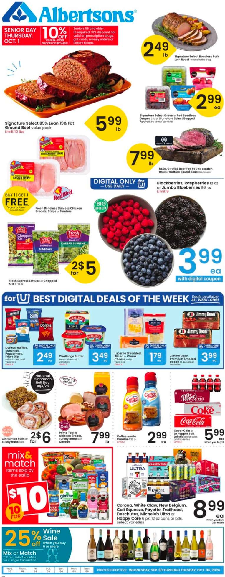 Albertsons Weekly Ad (October 14 - 20, 2026) Preview - Image 1 Sept. 30 - Oct. 6