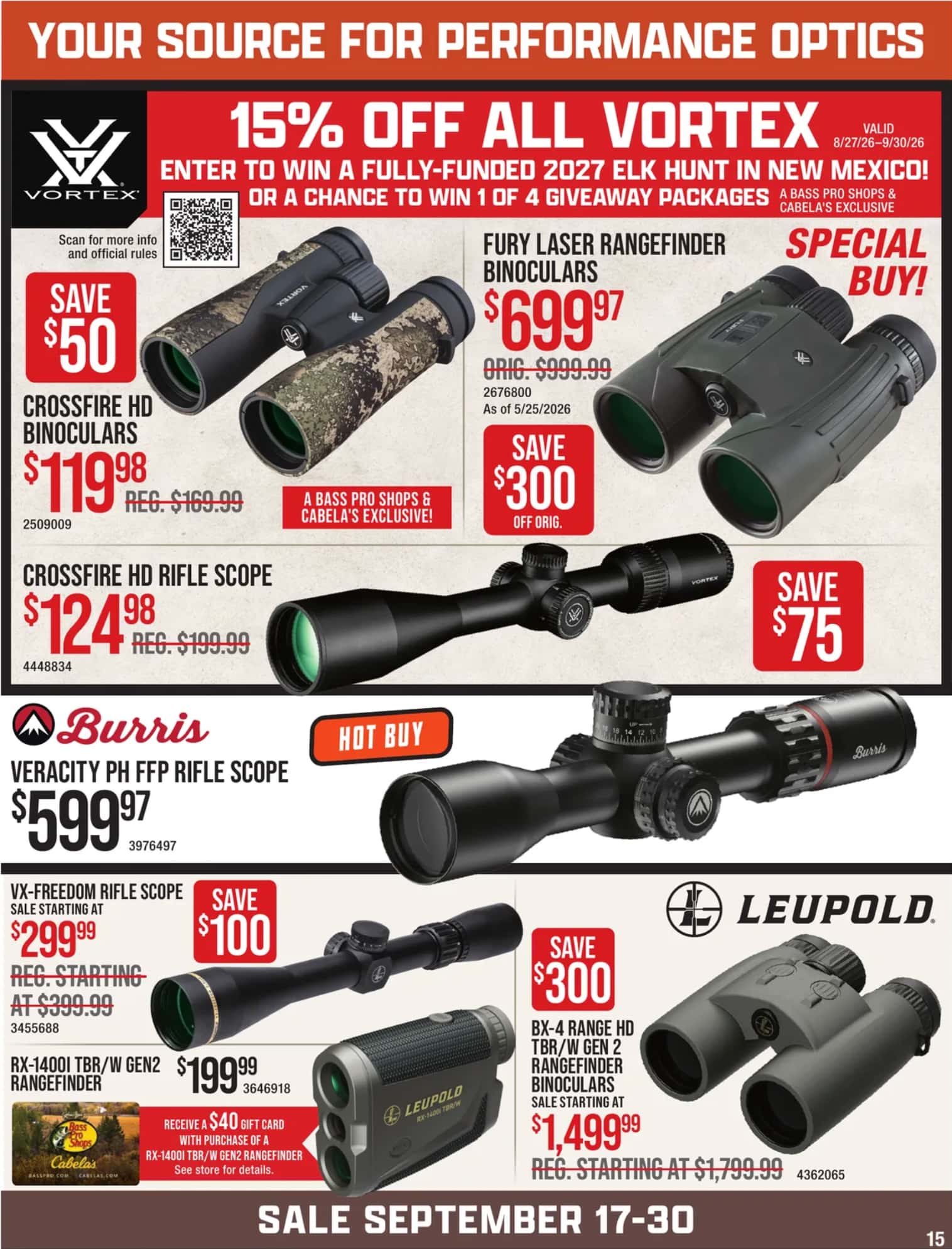 Bass Pro Shops Ad October 1 - 28, 2026 - Image 1 September 17 - 30