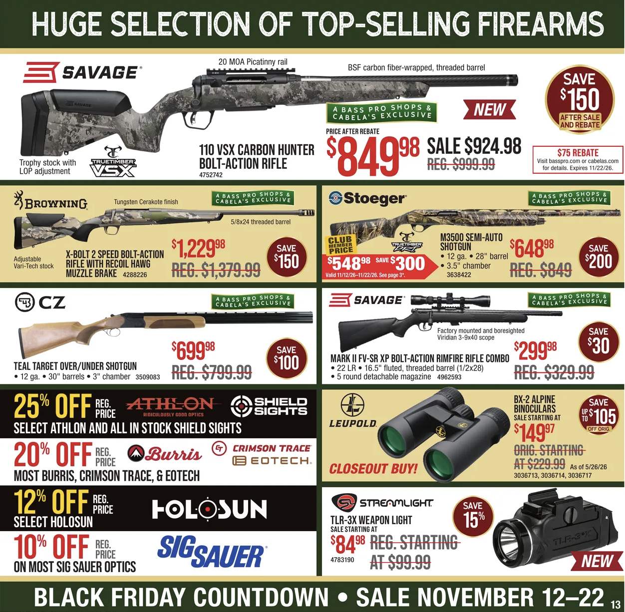 Bass Pro Shops Black Friday Deals Ad 2026 - Image 1 Nov 11 - 22 (Early Black Friday)