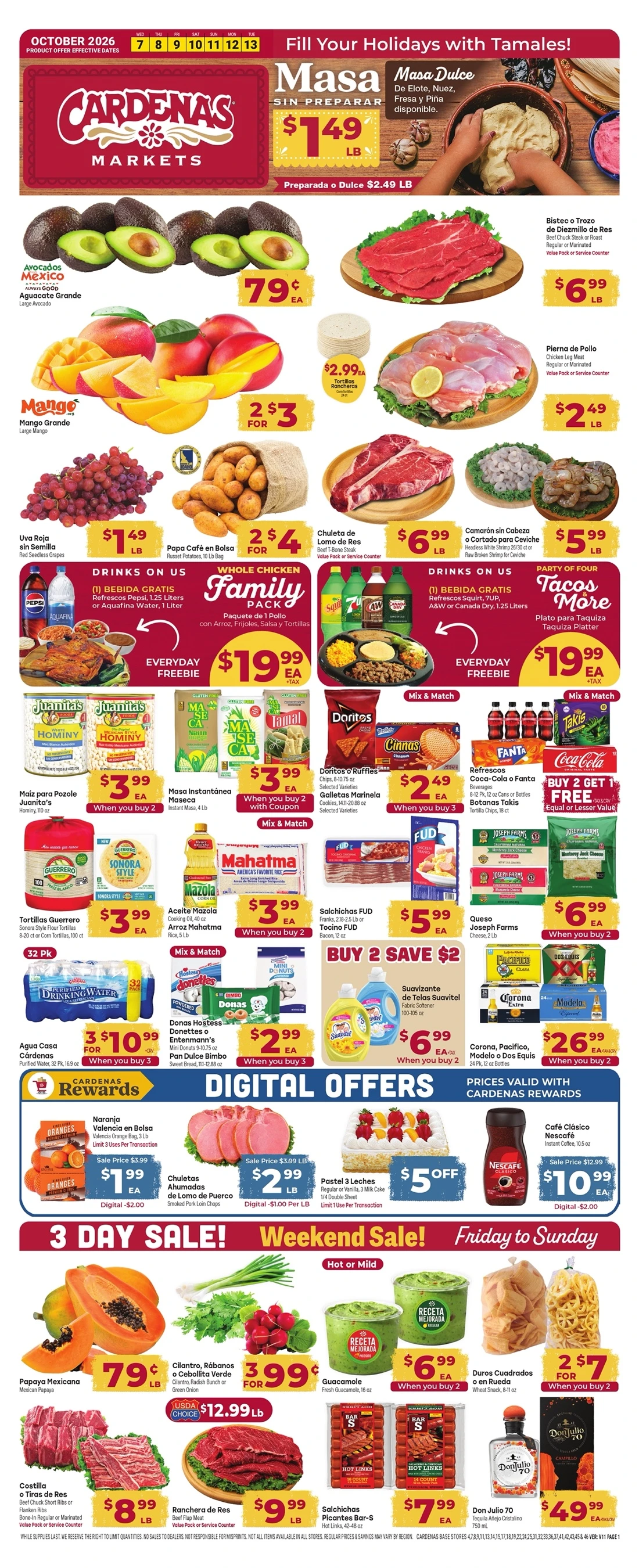 Cardenas Weekly Ad (Oct 14 - 20, 2026) (Anuncio Semanal) - Image 1 Oct 7 - 13
