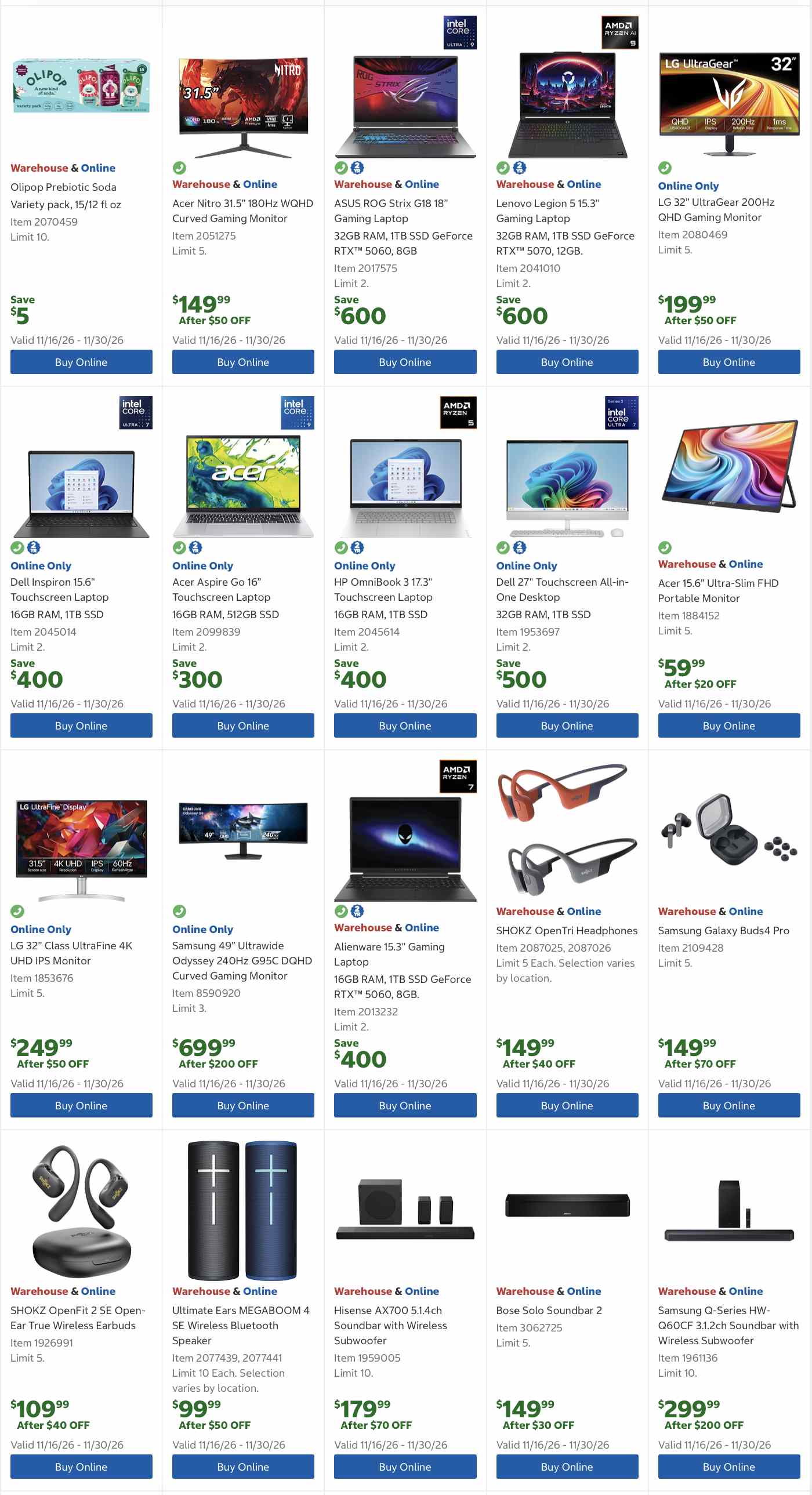 Costco Black Friday Deals Ad 2026 - Image 2 Nov 16 - 30
