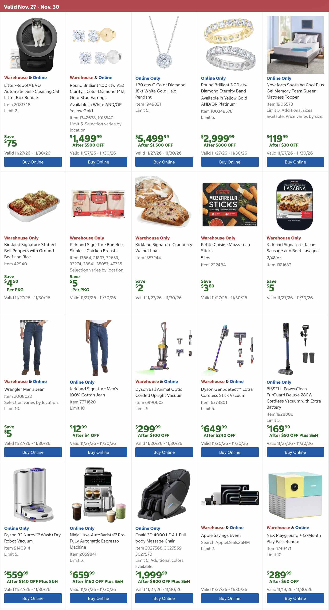 Costco Black Friday Deals Ad 2026 - Image 1 Nov 27 - 30