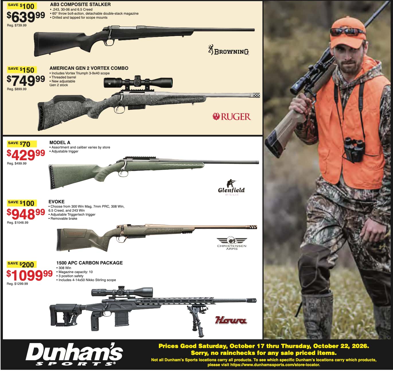 Dunham'S Sports Weekly Ad (Oct 24 - 29, 2026) - Image 1 Oct 17 - 22