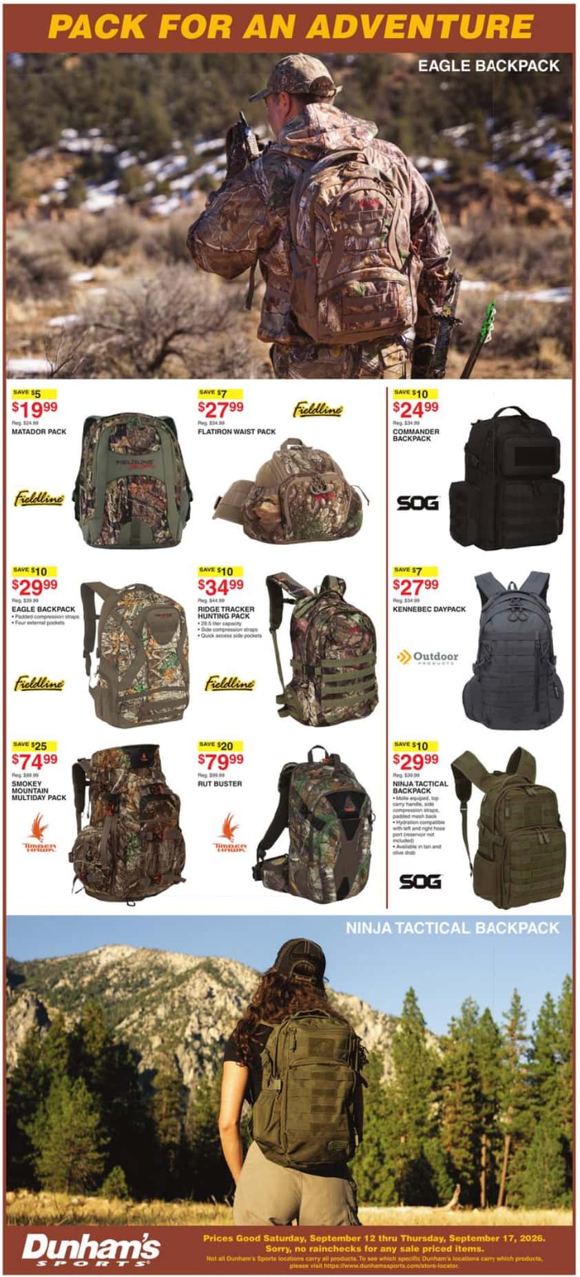 Dunham'S Sports Weekly Ad September 12 - 17, 2026 - Image 1 September 12 - 17