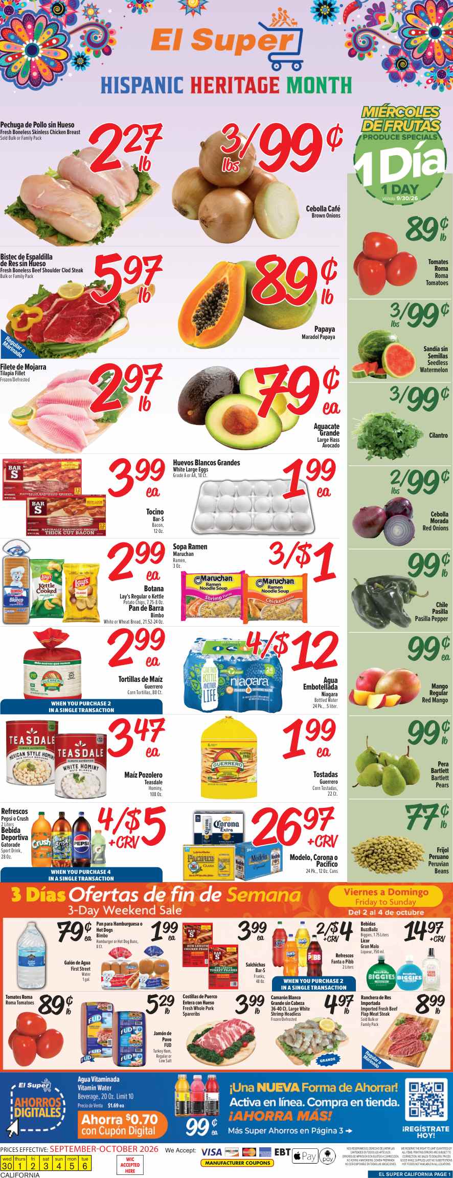 El Super Weekly Ad Sept. 30 – Oct. 6, 2026 (Anuncio Semanal) - Image 1 Sept. 30 - Oct. 6