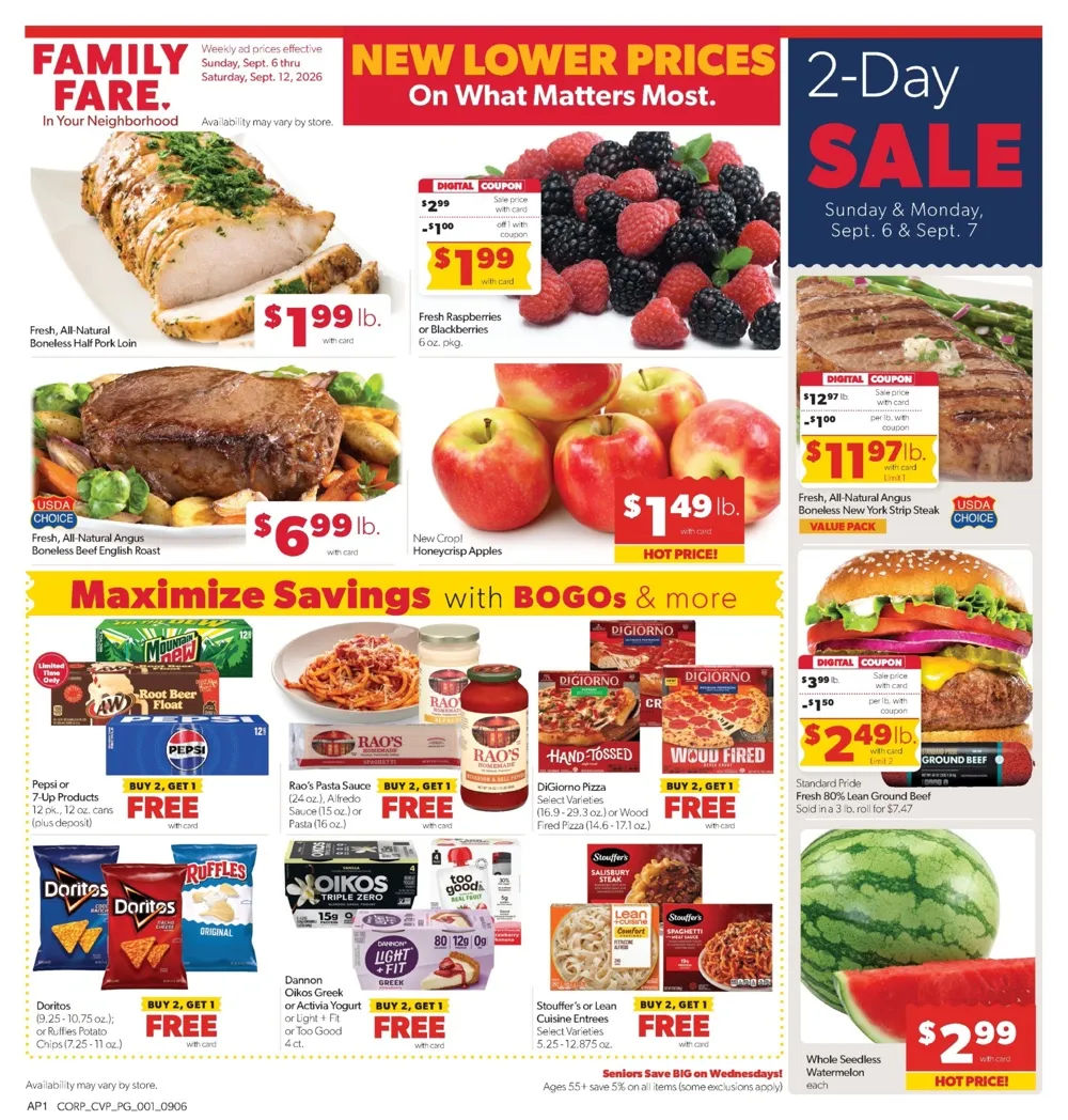 Family Fare Weekly Ad September 6 - 12, 2026 - Image 1 September 6 - 12
