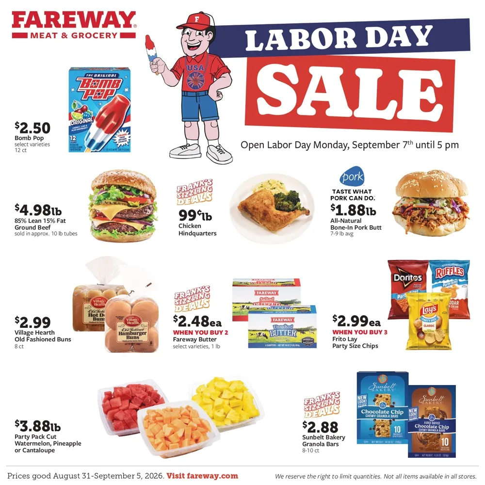 Fareway Weekly Ad August 31 – September 6, 2026 - Image 1 Aug 31 - Sep 6