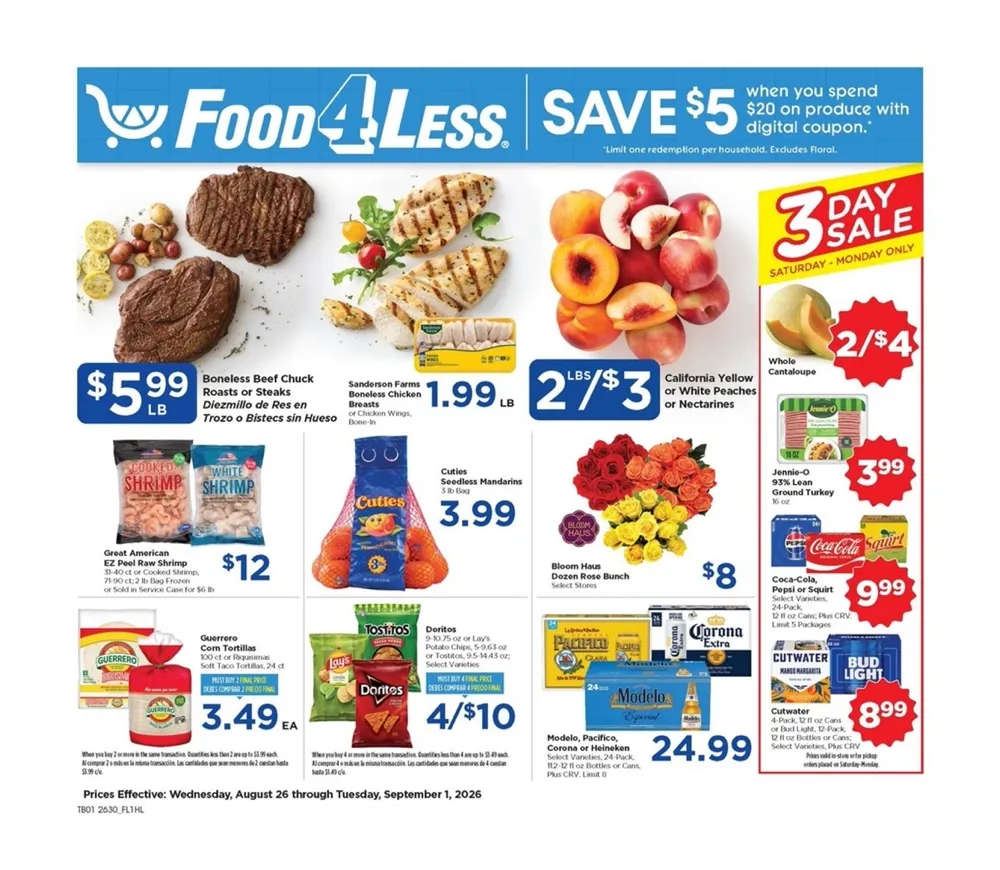 Food 4 Less Weekly Ad August 26 - September 1, 2026 - Image 1 August 26 - September 1