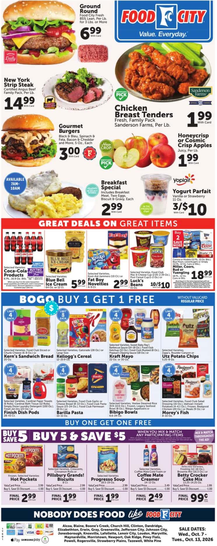 Food City Weekly Ad (Oct 14 - 20, 2026) - Image 1 Oct 7 - 13