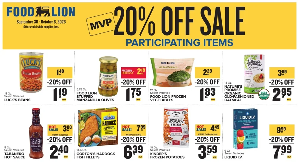 Food Lion Weekly Ad (Oct 14 - 20, 2026) Early Preview - Image 1 Sept. 30 - Oct. 6