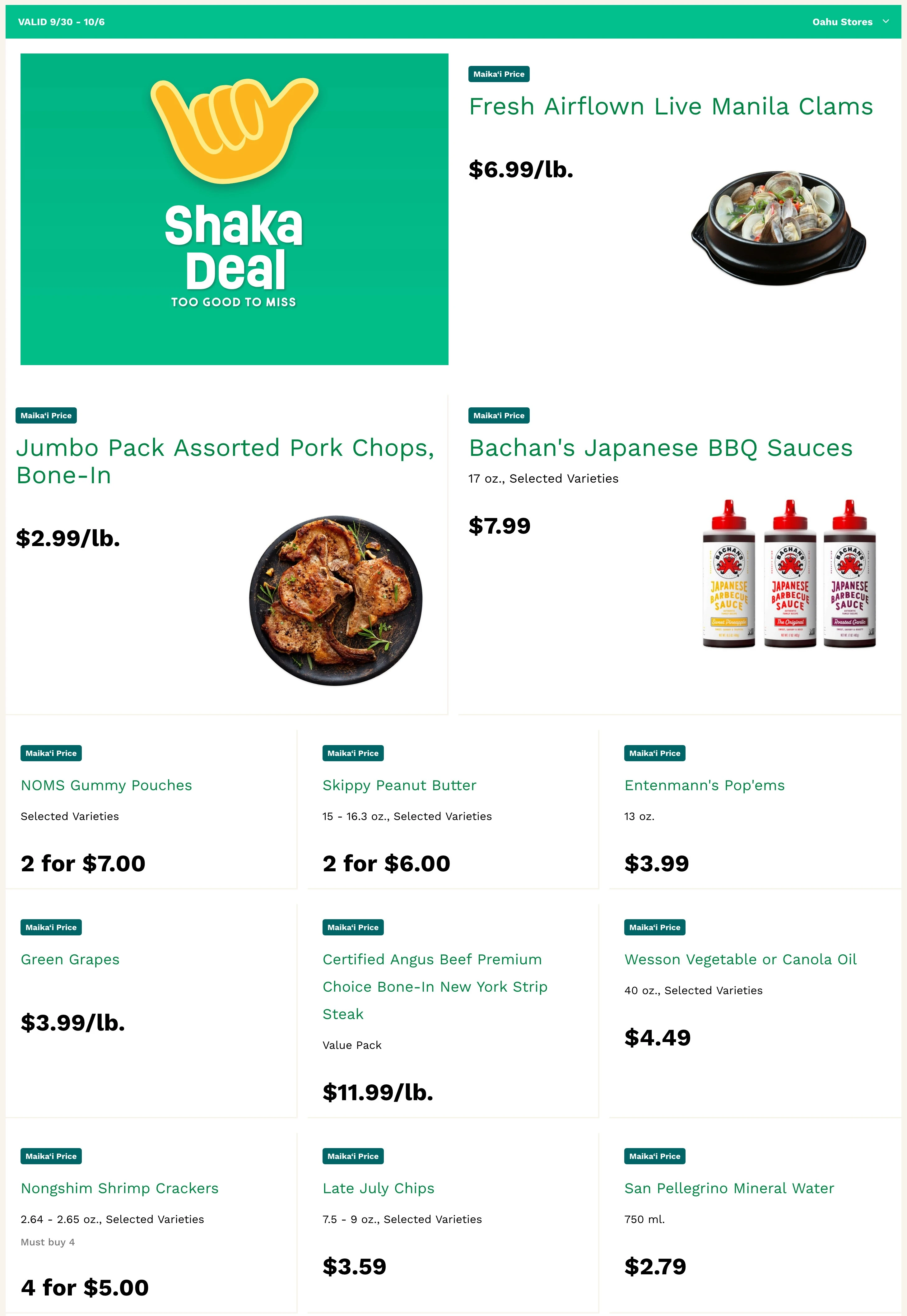Foodland Weekly Ad (Oahu) September 30 – October 6, 2026 - Image 1 Sept. 30 - Oct. 6 (Oahu)