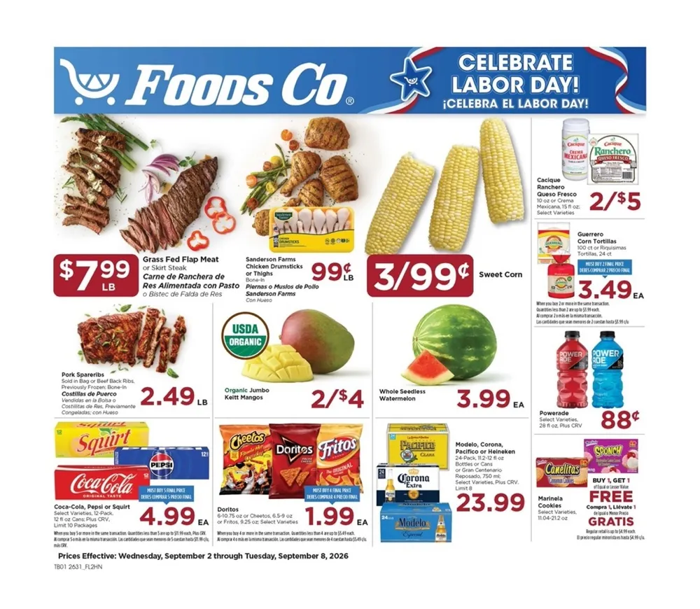 Foods Co. Weekly Ad September 2 - 8, 2026 - Image 1 September 2 - 8
