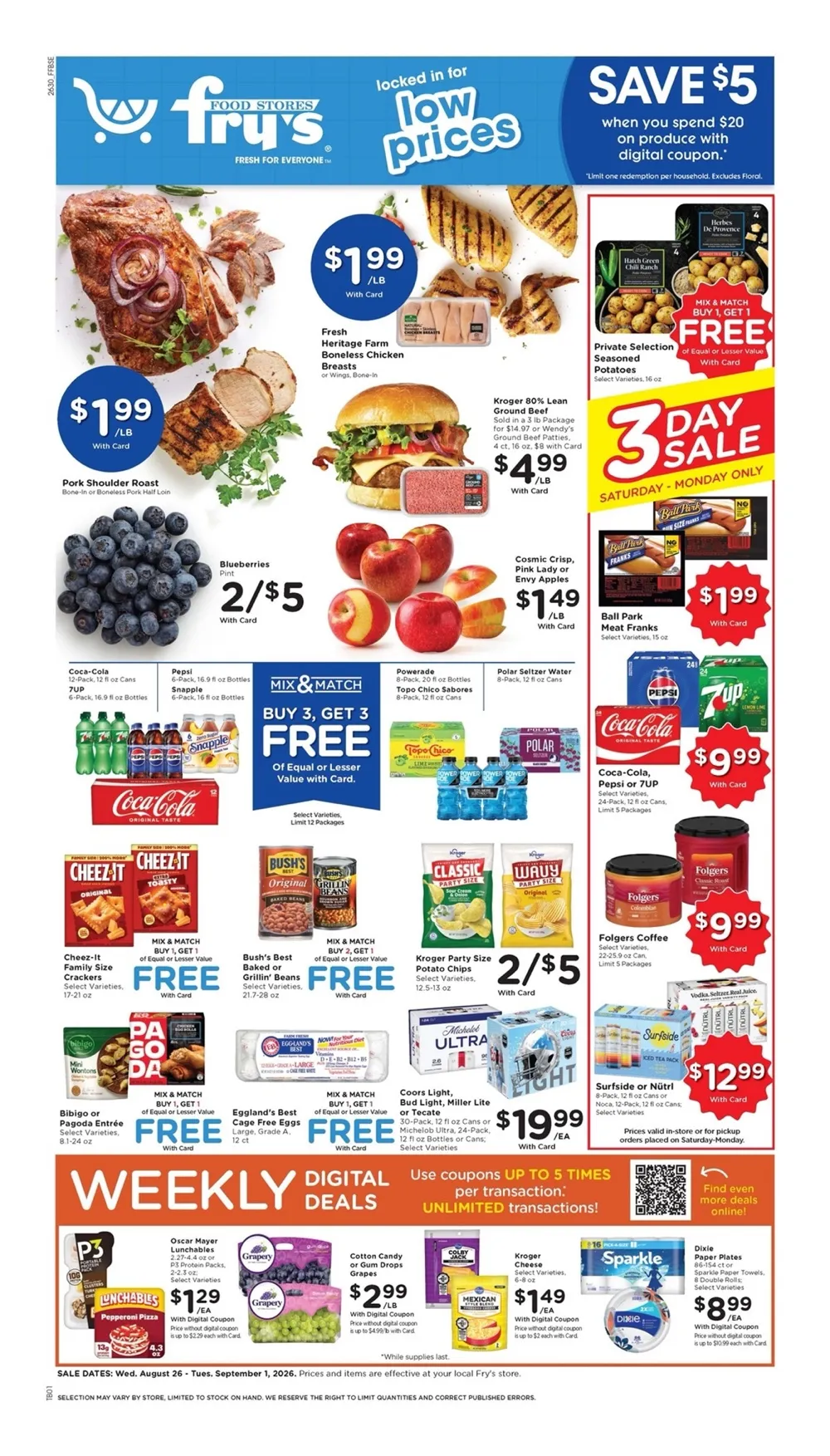 Fry'S Food Weekly Ad August 26 - September 1, 2026 - Image 1 August 26 - September 1