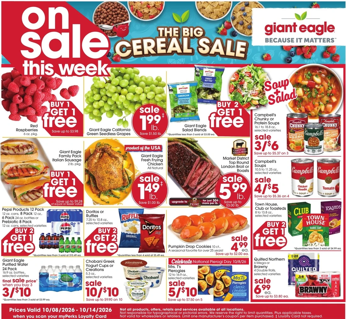 Giant Eagle Weekly Ad (Oct 15 - 21, 2026) Sneak Peek - Image 1 October 8 - 14