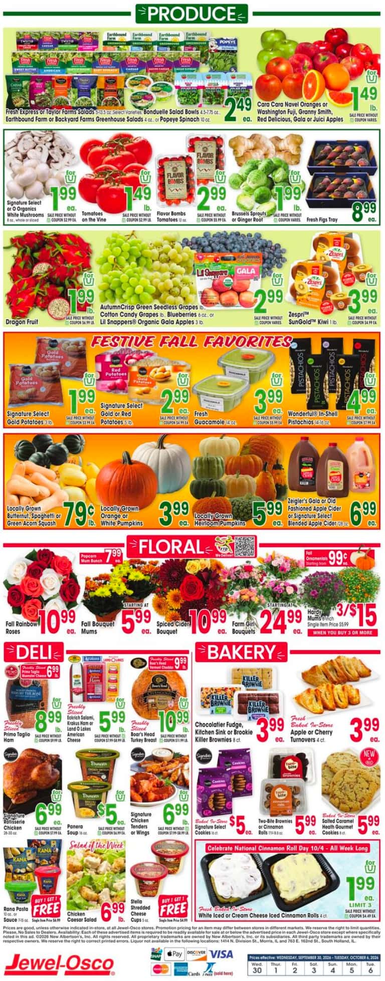 Jewel Osco Weekly Ad (Oct 14 - 20, 2026) Early Preview - Image 1 Sept. 30 - Oct. 6