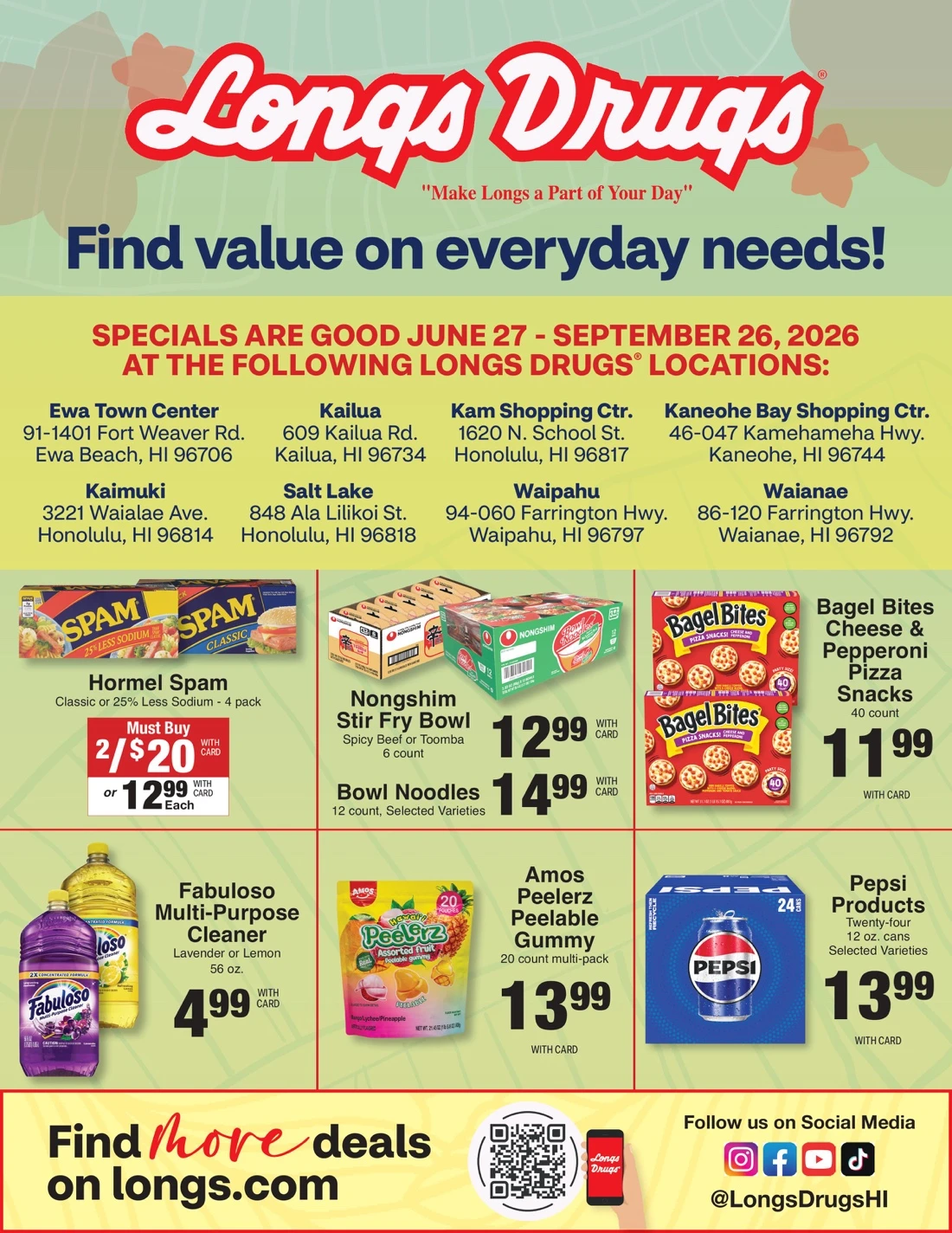 Longs Weekly Ad (October 11 – 17, 2026) Sneak Peek - Image 2 Oct. 11 - 17 (Oahu)