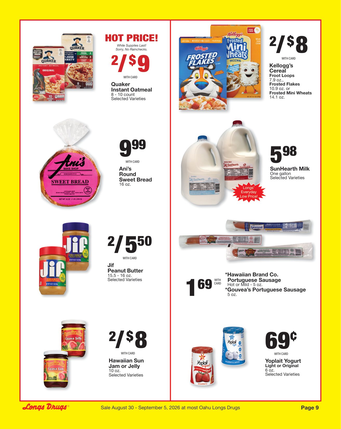 Longs Weekly Ad August 30 - September 5, 2026 - Image 1 Aug 30 - Sep 5