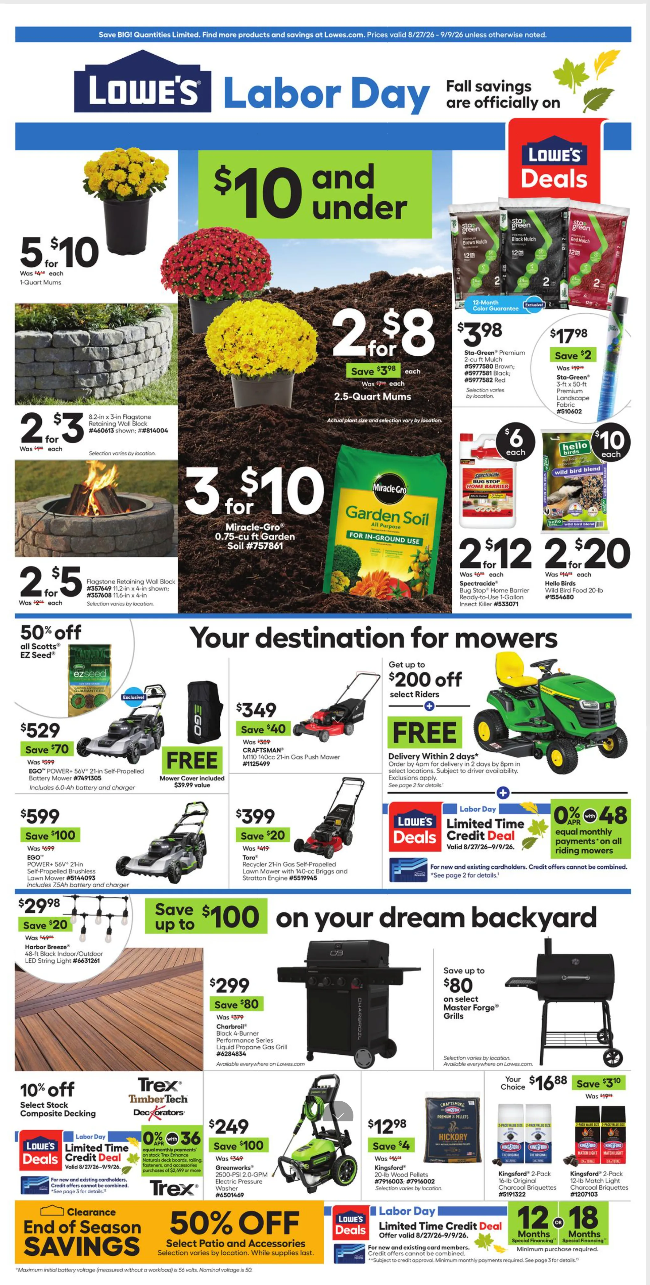 Lowe'S Weekly Ad August 27 - September 9, 2026 - Image 1 August 27 - September 9