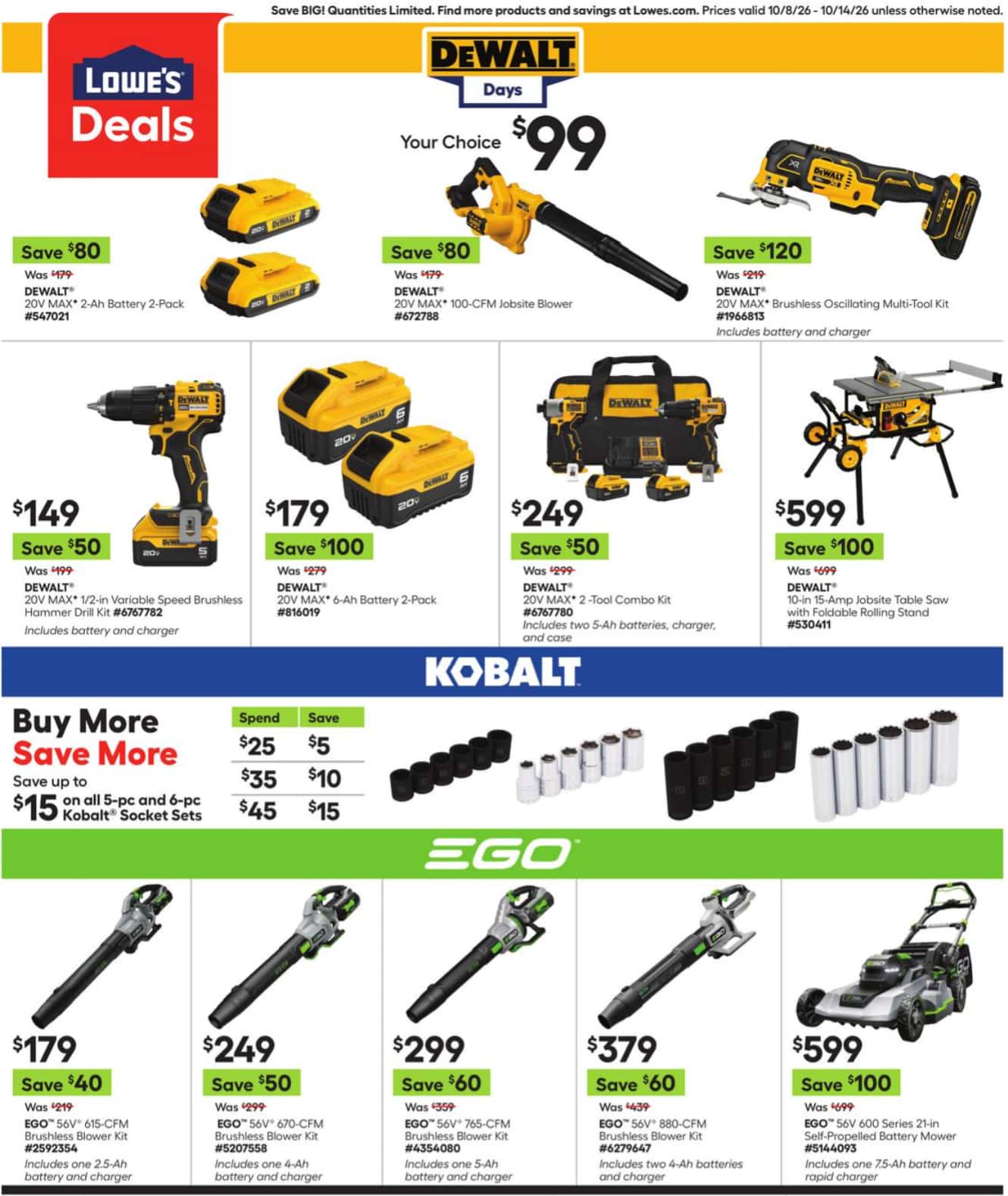 Lowe'S Weekly Ad October 15 - 21, 2026 - Image 1 Oct 8 - 14