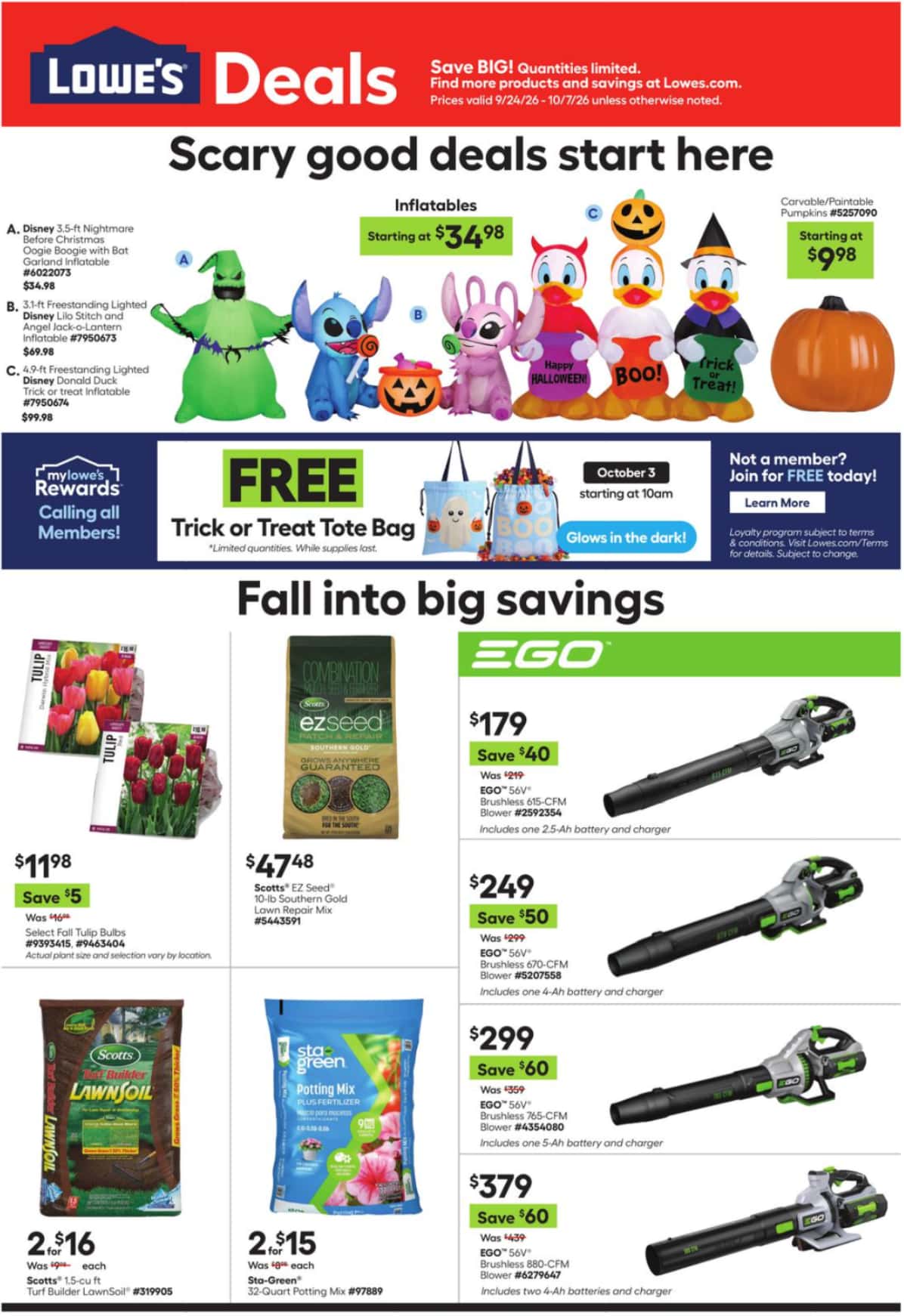 Lowe'S Weekly Ad October 15 - 21, 2026 - Image 1 Sept. 24 - Oct. 7