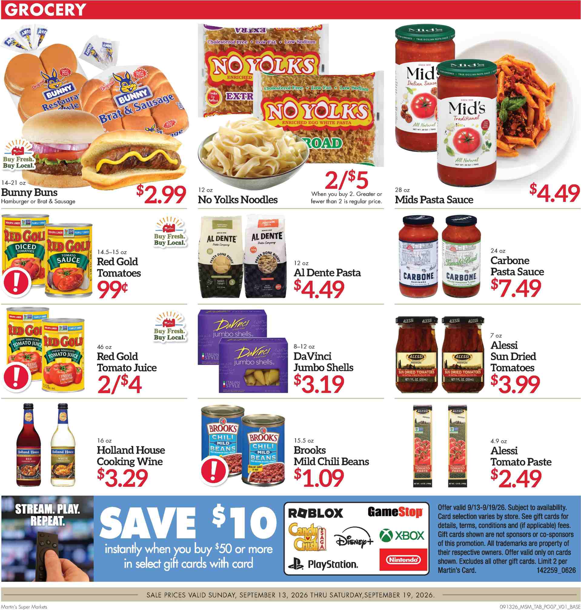 Martin’s Weekly Ad Deals September 27 - October 3, 2026 - Image 1 September 20 - 26