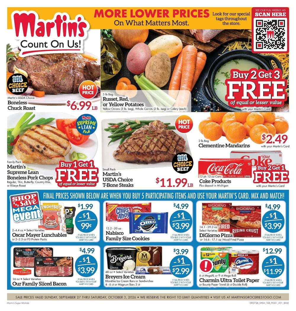 Martin’s Weekly Ad Deals September 27 - October 3, 2026 - Image 1 Sept. 27 - Oct. 3
