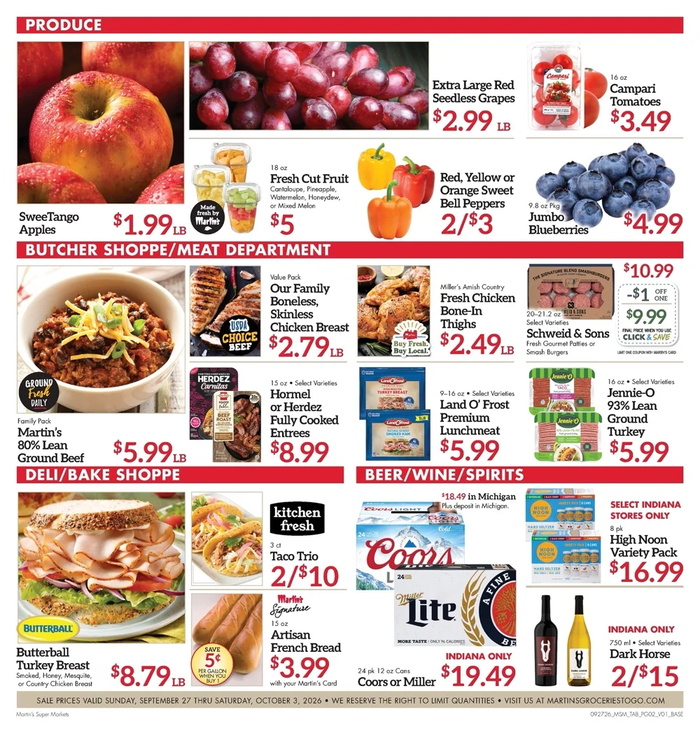 Martin’s Weekly Ad Deals September 27 - October 3, 2026 - Image 2 Sept. 27 - Oct. 3