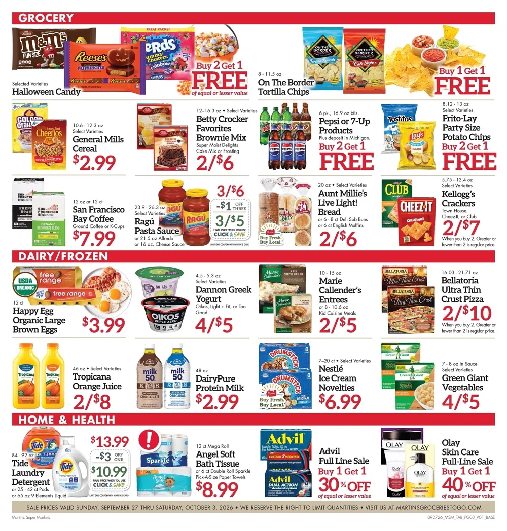 Martin’s Weekly Ad Deals September 27 - October 3, 2026 - Image 1 Sept. 27 - Oct. 3