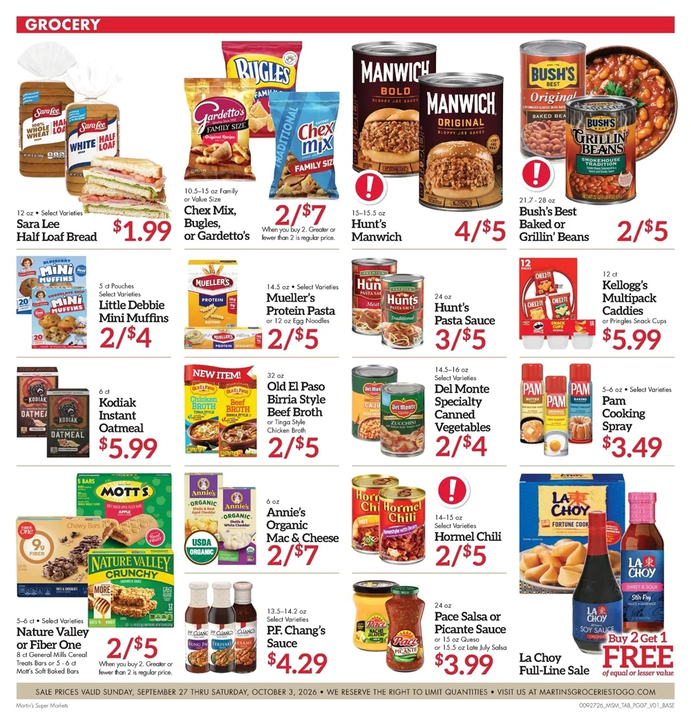 Martin’s Weekly Ad Deals September 27 - October 3, 2026 - Image 1 Sept. 27 - Oct. 3