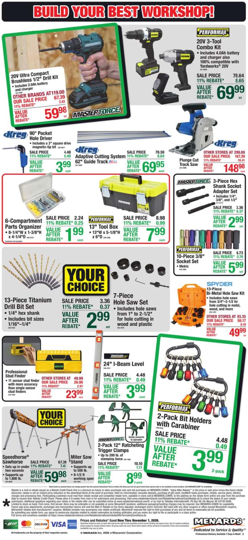 Menards Black Friday Ad Deals 2026 - Image 1 Oct 23 - Nov 1 (Early Black Friday Deals)