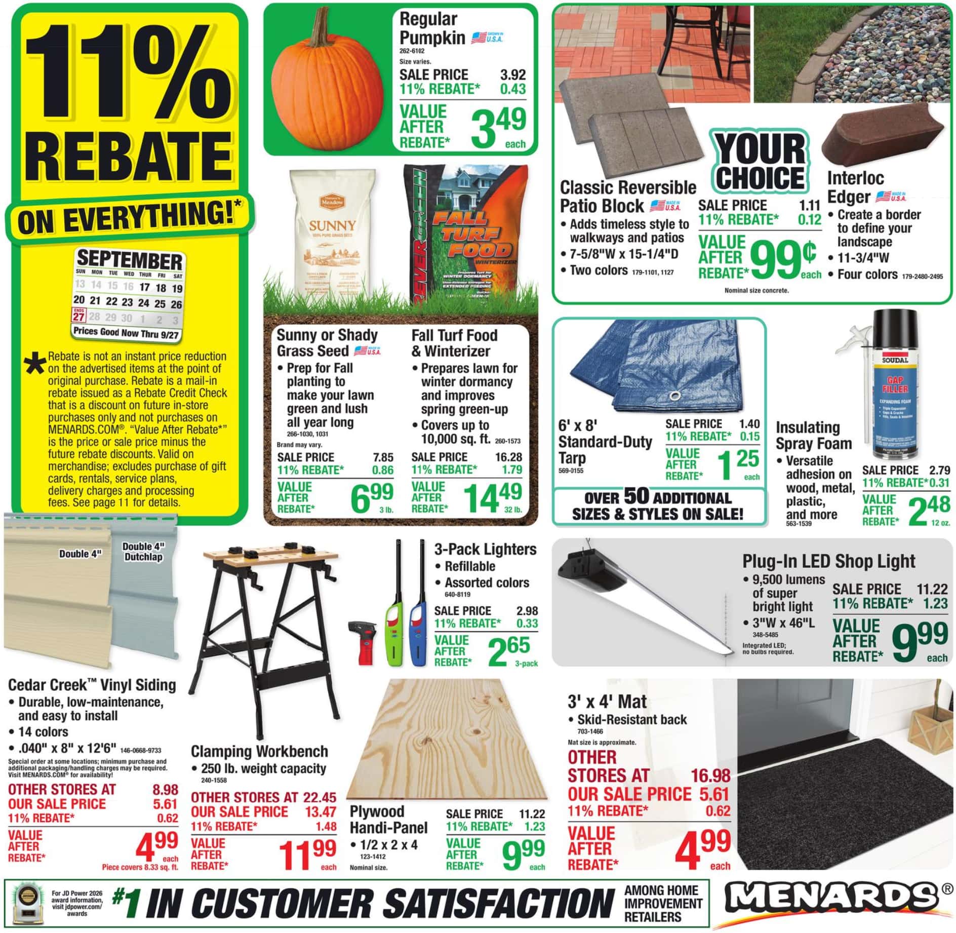 Menards Weekly Ad September 24 - October 4, 2026 - Image 1 September 17 - 27