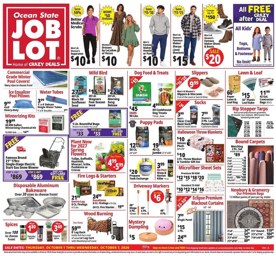 Ocean State Job Lot Weekly Ad October 1 - 7, 2026 - Image 1 October 1 - 7
