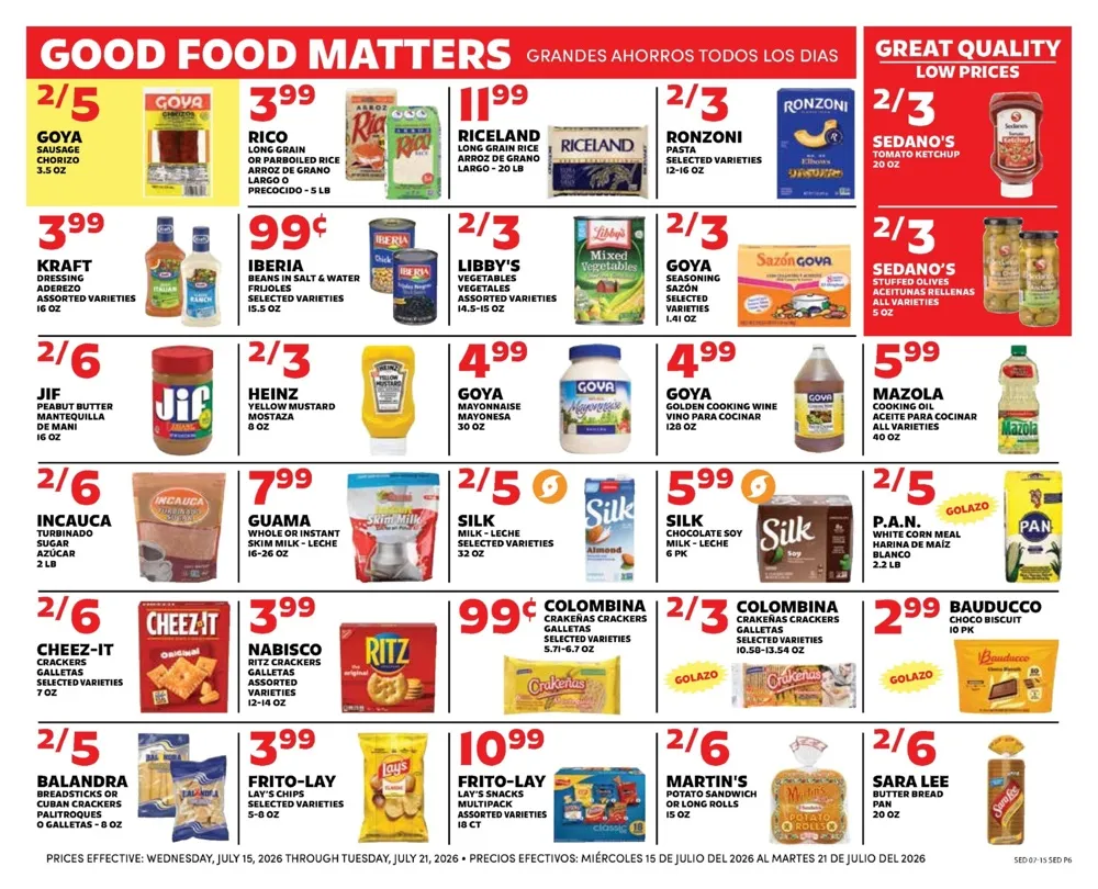 Sedano'S Weekly Ad July 22 - 28, 2026 - Image 2 July 15 - 21