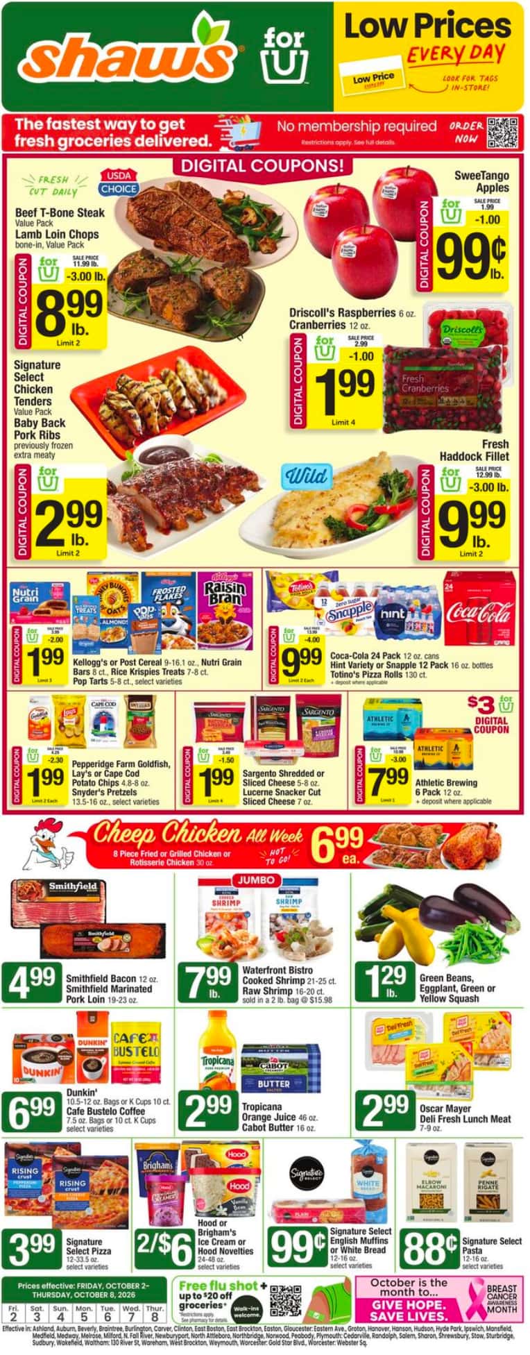 Shaw’s Weekly Ad (October 9 - 15, 2026) Early Preview - Image 1 October 2 - 8