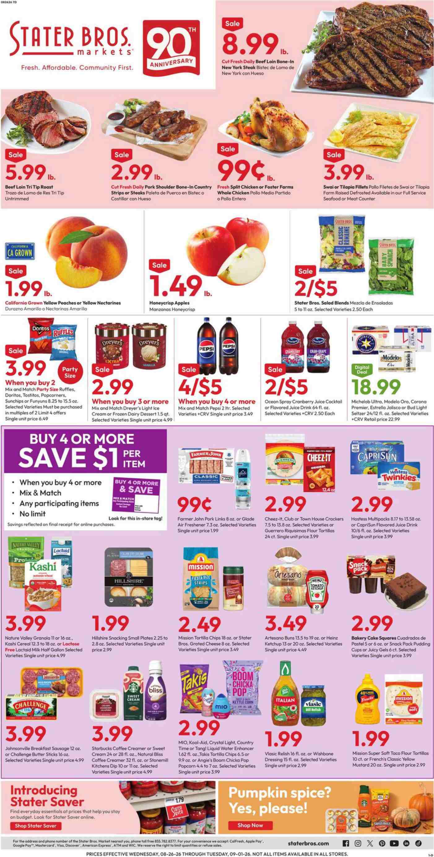 Stater Bros. Weekly Ad August 26 - September 1, 2026 - Image 1 August 26 - September 1