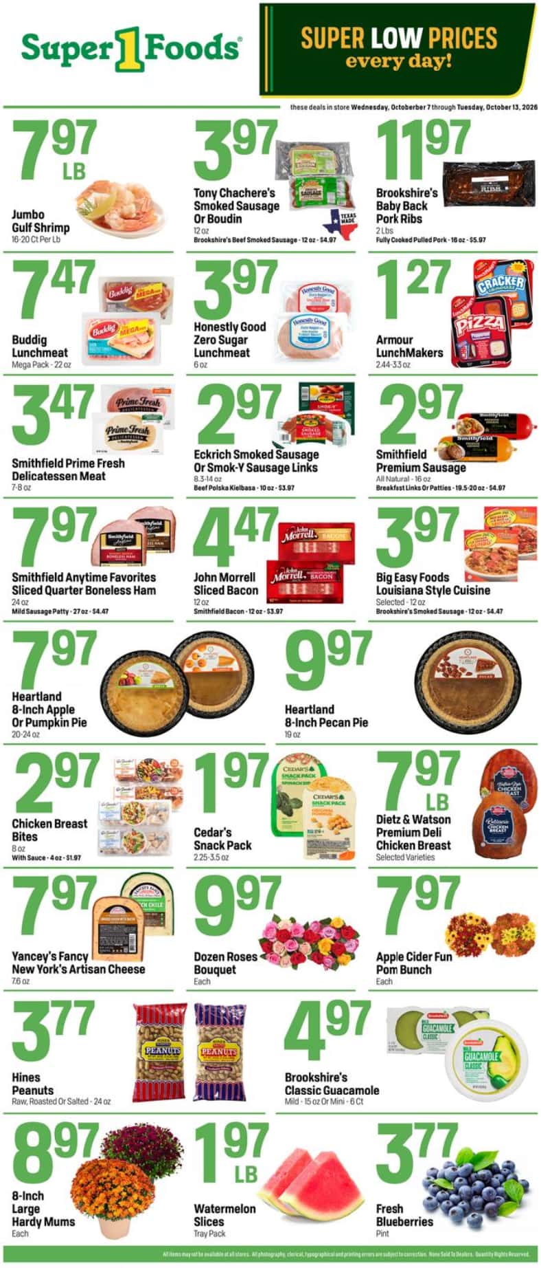 Super 1 Foods Weekly Ad (October 14 - 20, 2026) - Image 1 Oct 7 - 13