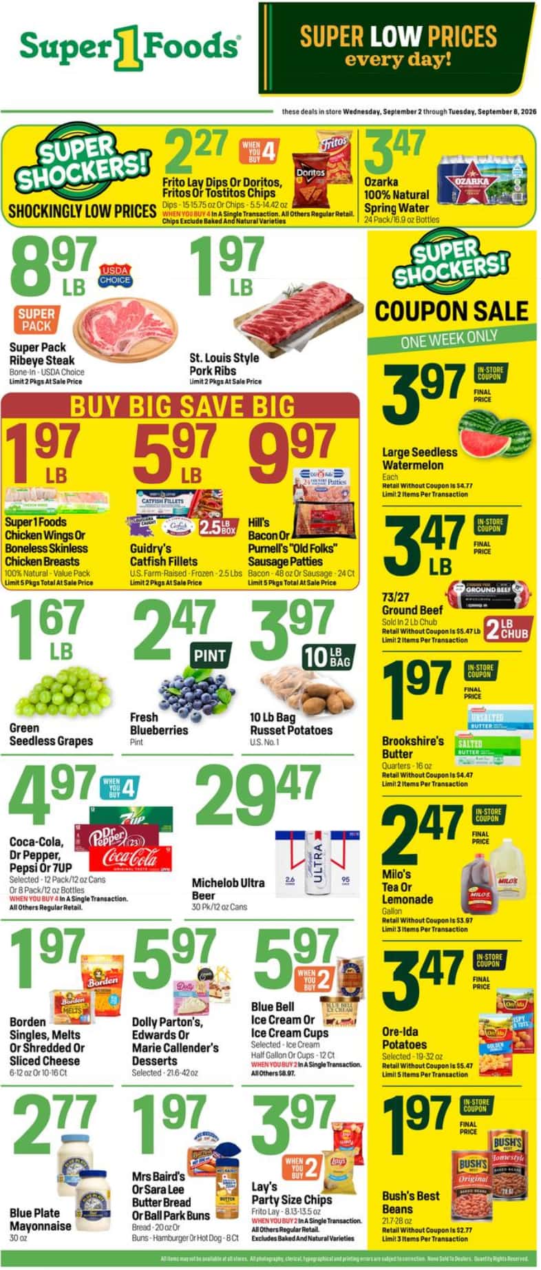 Super 1 Foods Weekly Ad September 2 - 8, 2026 - Image 1 September 2 - 8