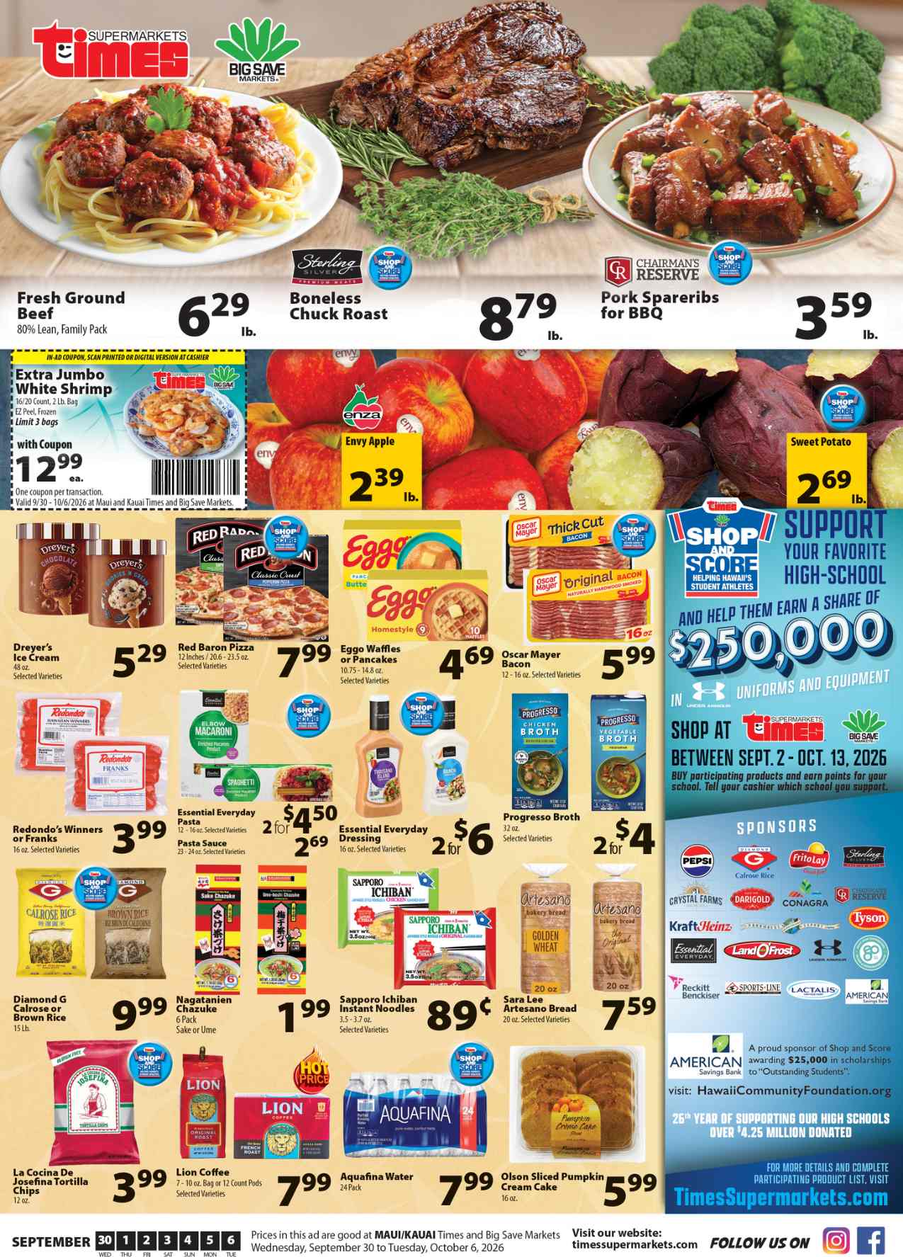 Times Supermarkets Weekly Ad September 30 – October 6, 2026 - Image 1 Sept. 30 - Oct. 6