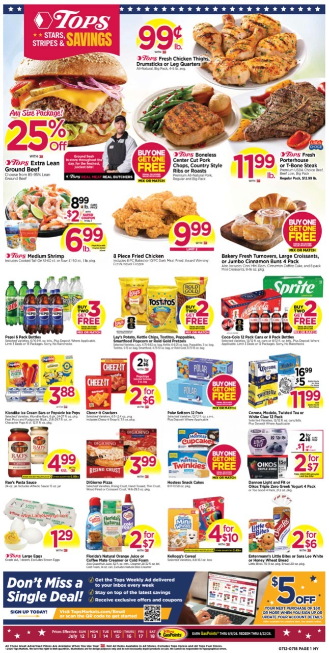 Tops Weekly Ad July 12 - 18, 2026 - Image 1 July 12 - 18