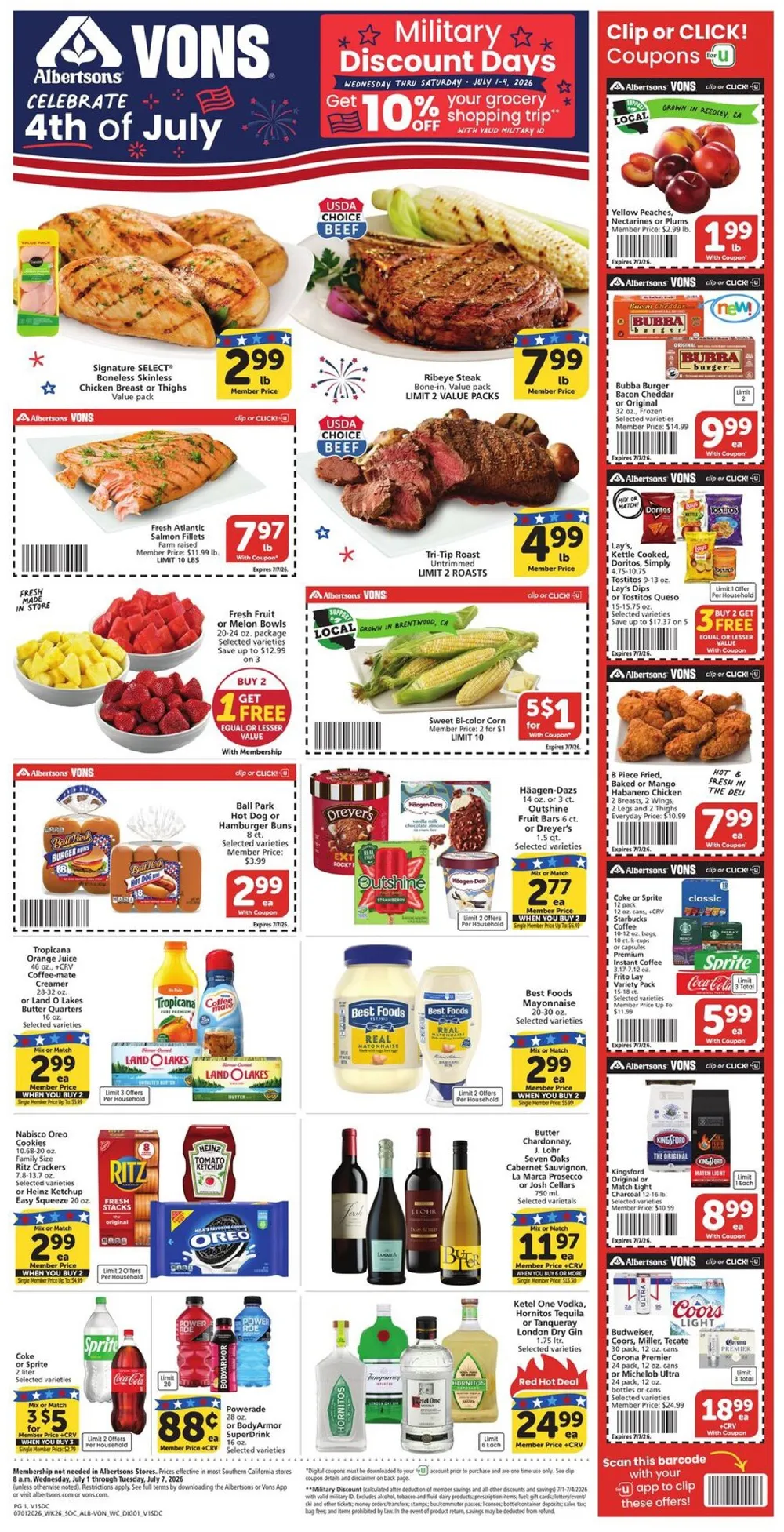Vons Weekly Ad July 15 - 21, 2026 - Image 1 July 1 - 7