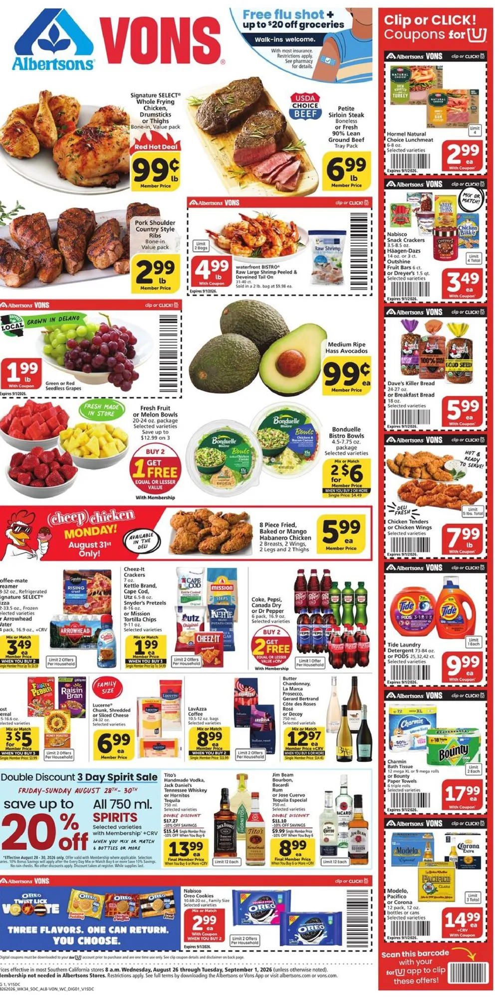 Vons Weekly Ad August 26 - September 1, 2026 - Image 1 August 26 - September 1